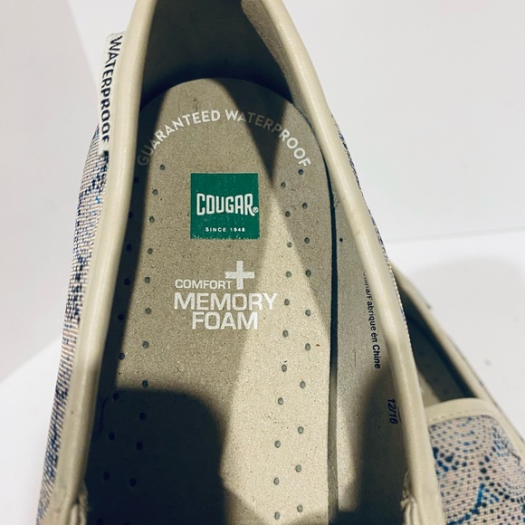 New Cougar Women's Waterproof LULA Shoes Beige Blue Dots Circles Sz 10 - Picture 10 of 10